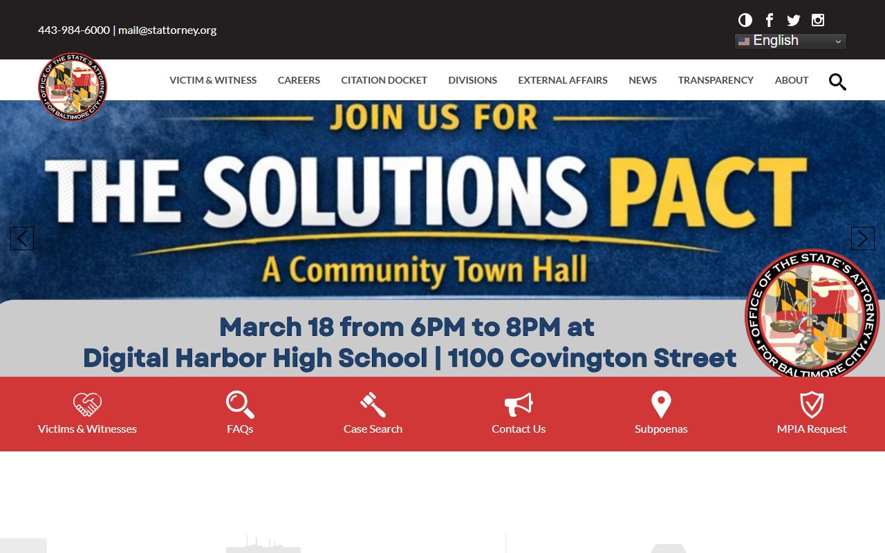 Baltimore City State's Attorney Office website