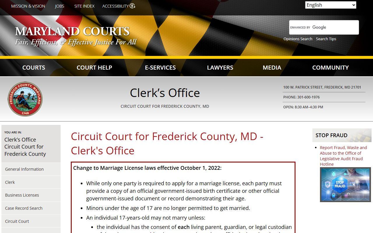 Frederick County Clerk's Office - Frederick County Criminal Records